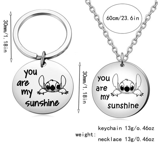 SISSLIA Stainless Steel Letter Round Pendant Necklace For Women Jewelry