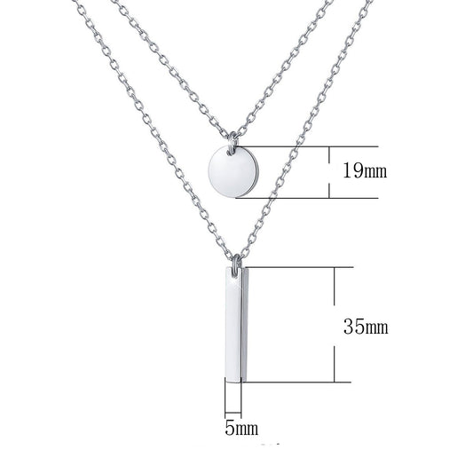 SISSLIA Hip Hop Cold Wind Pentagram Pendant Silver Stainless Steel Necklace For Women