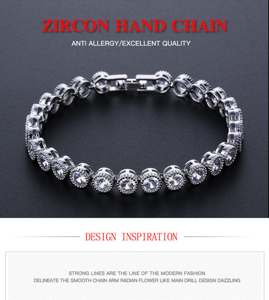 Round Zircon Micro-Inlaid Bracelet