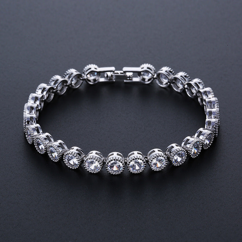 Round Zircon Micro-Inlaid Bracelet