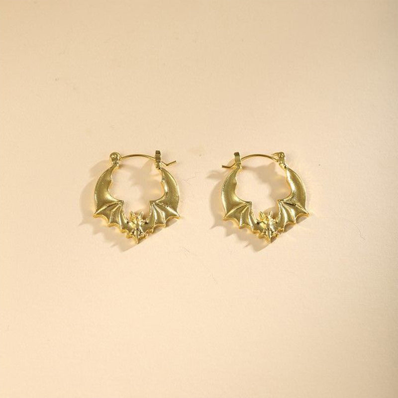 SIsslia European and American Fashion New Retro Batpunk Hip Hop Earrings