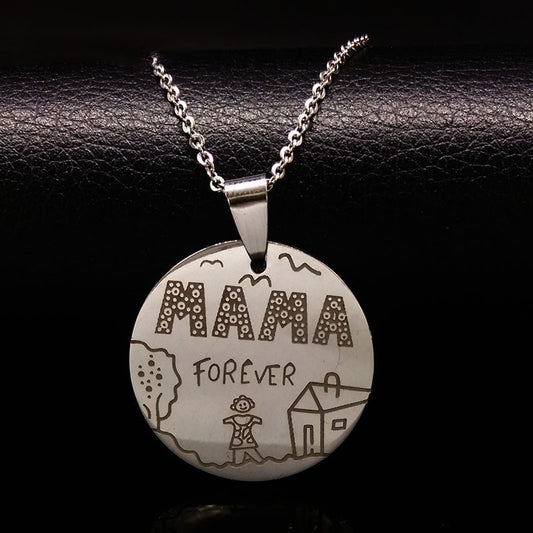 SISSLIA Fashion Jewelry Personalized Customized Hip Hop Stainless Steel Round Necklace For Men Jewelry