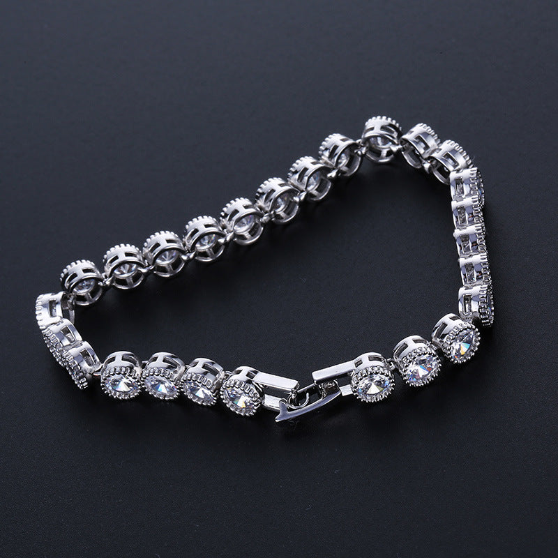 Round Zircon Micro-Inlaid Bracelet