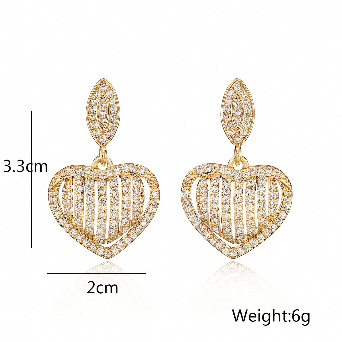 Sisslia High Quality Heart Earrings 2024 Trend Diamond Earrings For Women Rhinestone Drop Earrings for Women