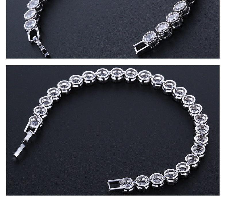 Round Zircon Micro-Inlaid Bracelet