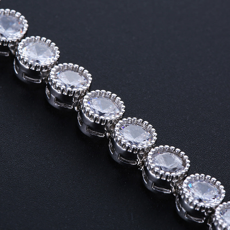 Round Zircon Micro-Inlaid Bracelet