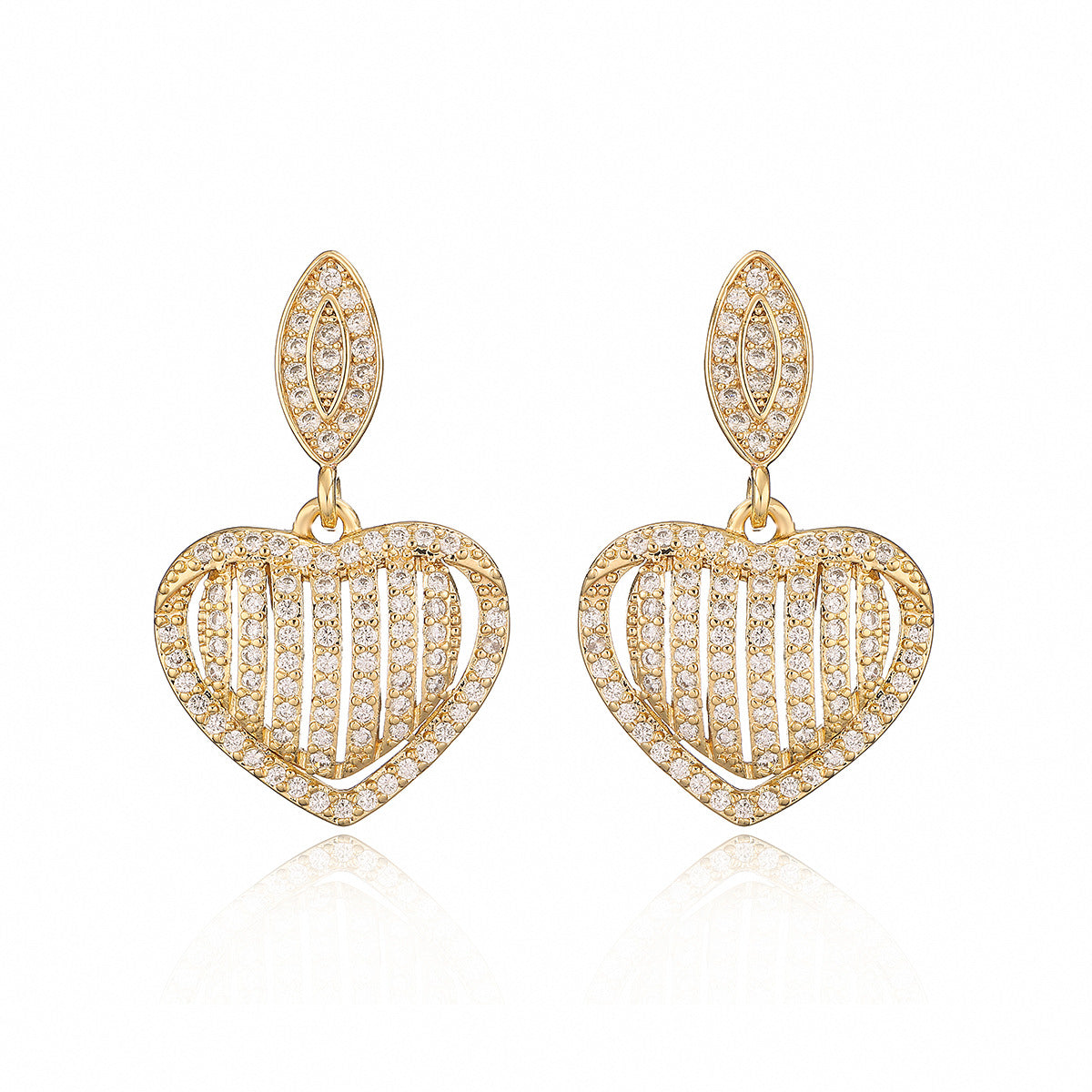 Sisslia High Quality Heart Earrings 2024 Trend Diamond Earrings For Women Rhinestone Drop Earrings for Women