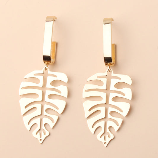Retro Leaves Pendant Earrings