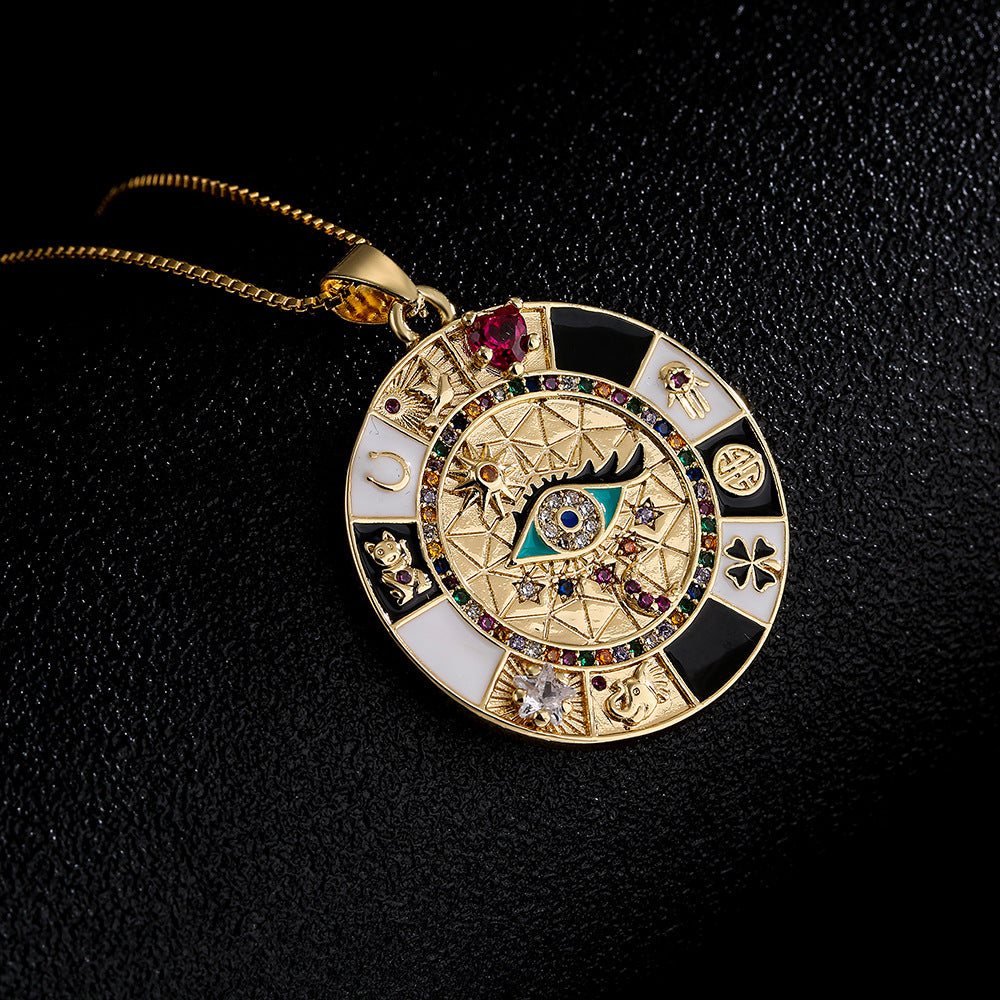 Sisslia 2024 Trend 18K Gold Plated Round Necklace Jewelry For Women's Girls Jewelry Gifts