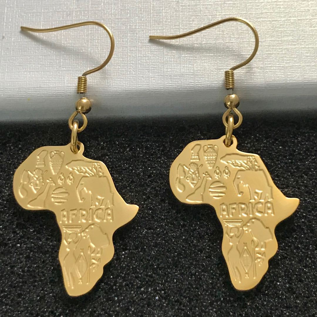 Sisslia Necklace For Women Men Africa Map Pendant Gold Silver Color Stainless Steel Necklace Jewelry Hip Hop Necklaces