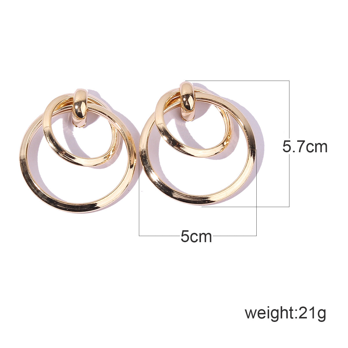 Geometric Double Circle Earrings