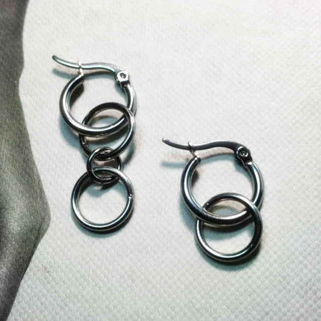 Sisslia 2024 High Fashion Simple Hip Hop Metal Stainless Steel Thick Chain Ear Clips