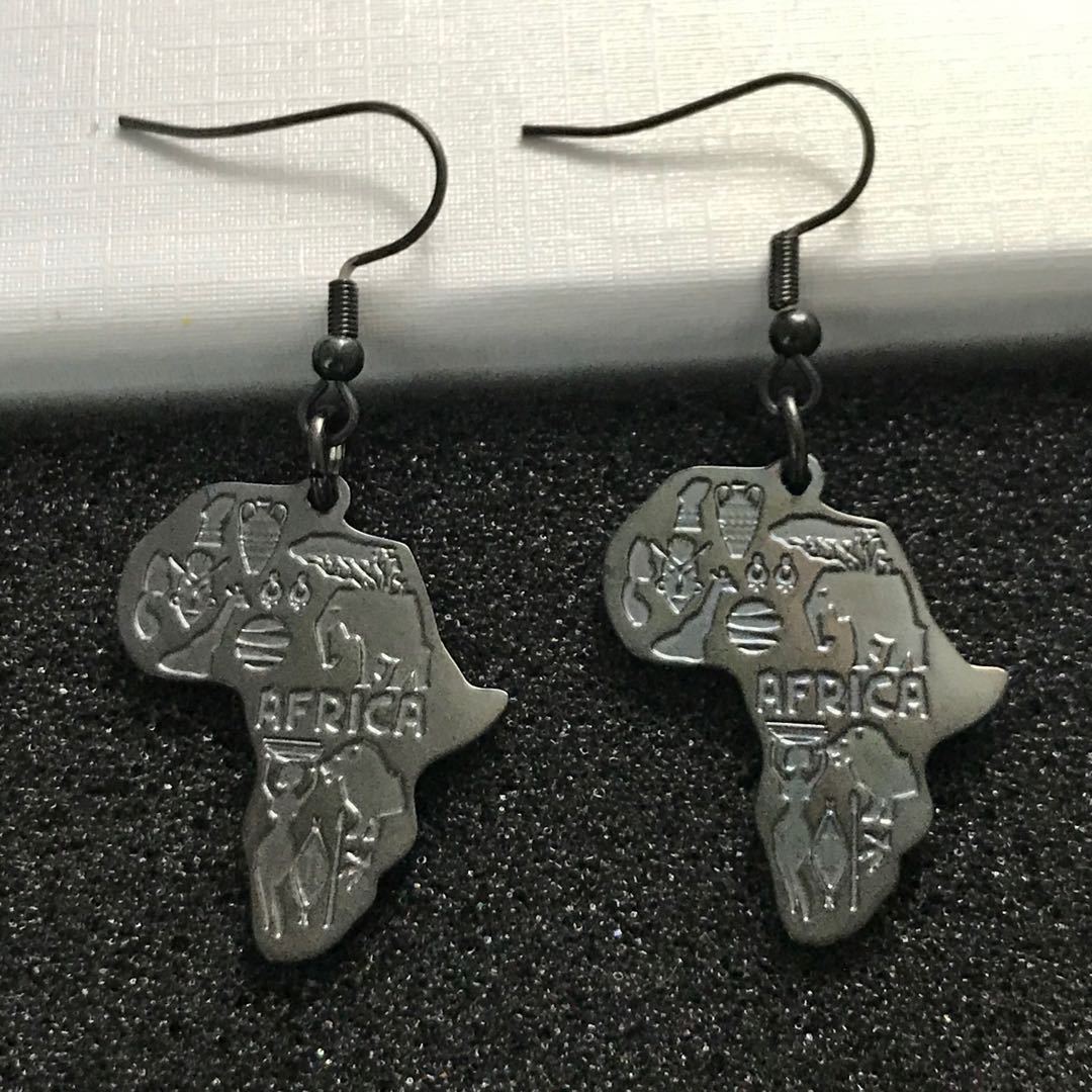 Sisslia Necklace For Women Men Africa Map Pendant Gold Silver Color Stainless Steel Necklace Jewelry Hip Hop Necklaces