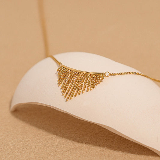 Snake bone chain tassel necklace