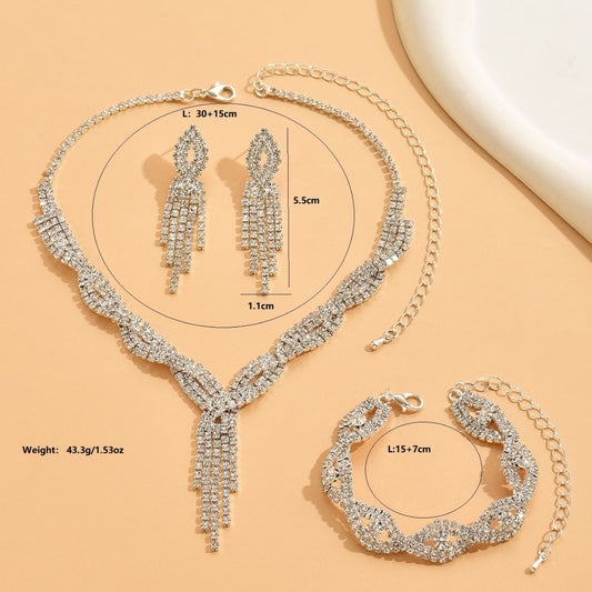 SISSLIA Wholesale Bridal Necklace And Earrings Set Wedding Jewelry Sets For Brides Necklaces For Women Customized Necklace