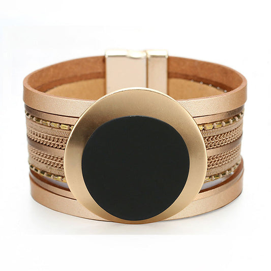 Wide Leather Bracelet Jewelry