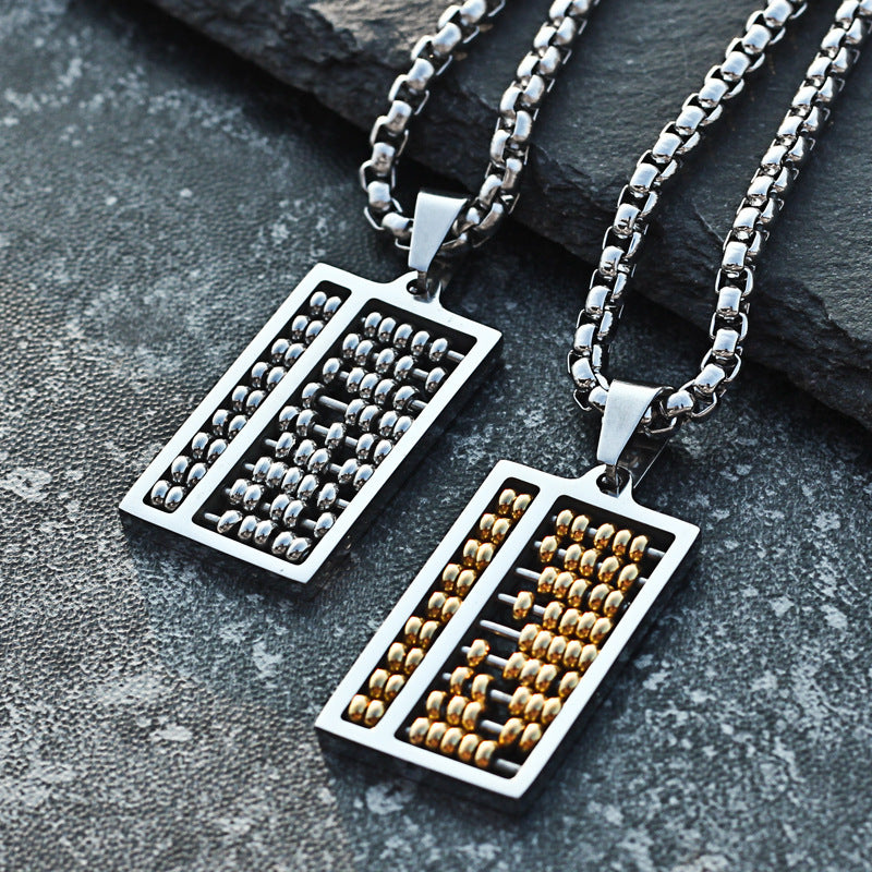 SISSLIA Women Necklace Abacus Flexible Metal Beads Necklace Stainless Steel Gold Stainless Steel Necklace For Women Men