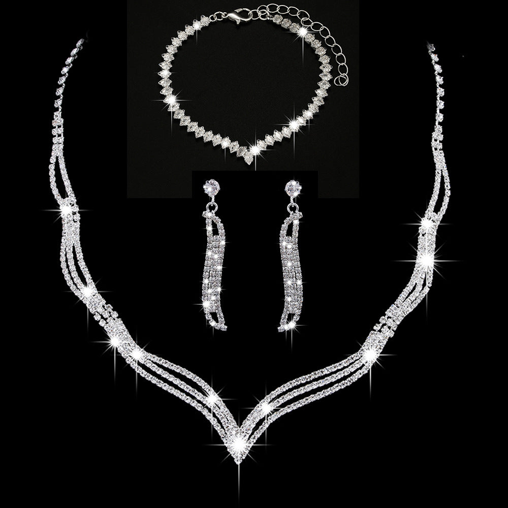 SISSLIA Wholesale Bridal Necklace And Earrings Set Wedding Jewelry Sets For Brides Necklaces For Women