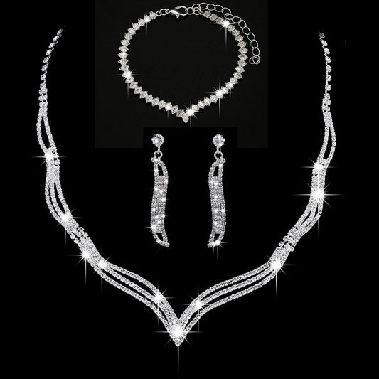 SISSLIA Wholesale Bridal Necklace And Earrings Set Wedding Jewelry Sets For Brides Necklaces For Women