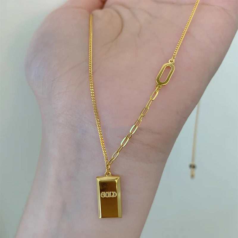 Alphabet Cubic Stainless Steel Necklace