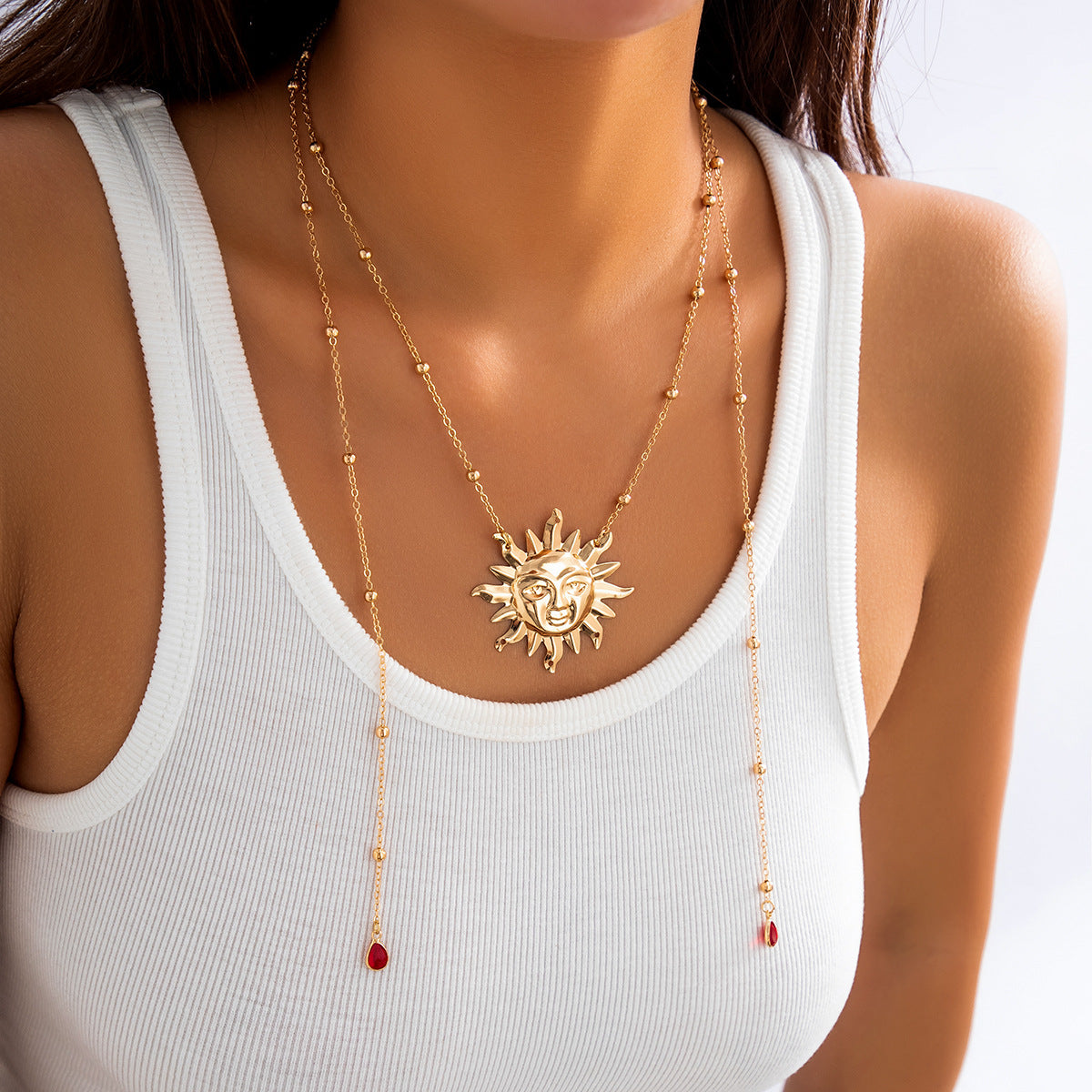 SISSLIA 2023 Popular Sun Flower Fashion Style Gold Necklace Fashion Jewelry Necklaces For Woman