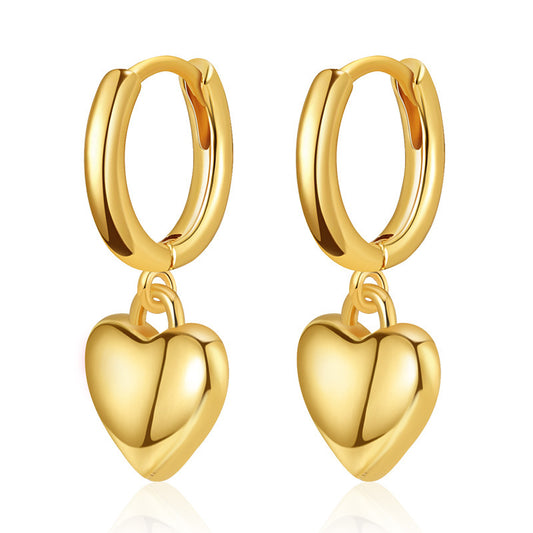 Sisslia Brass Earring Gold Plated Heart Earrings New Earrings Female Simple High Quality Niche Jewelry For Women