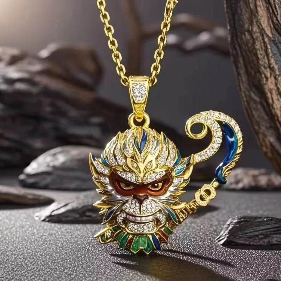 SISSLIA Explosive Game Black Myth Wukong Pendant Necklace Personality Overbearing Sun Wukong Tight Spell