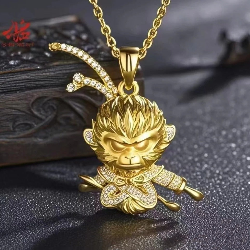 SISSLIA Explosive Game Black Myth Wukong Pendant Necklace Personality Overbearing Sun Wukong Tight Spell