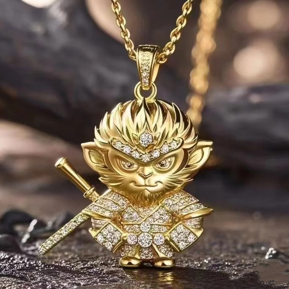 SISSLIA Explosive Game Black Myth Wukong Pendant Necklace Personality Overbearing Sun Wukong Tight Spell
