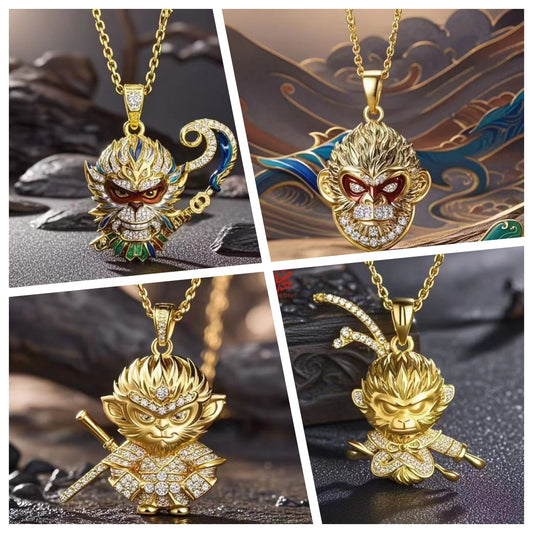 SISSLIA Explosive Game Black Myth Wukong Pendant Necklace Personality Overbearing Sun Wukong Tight Spell