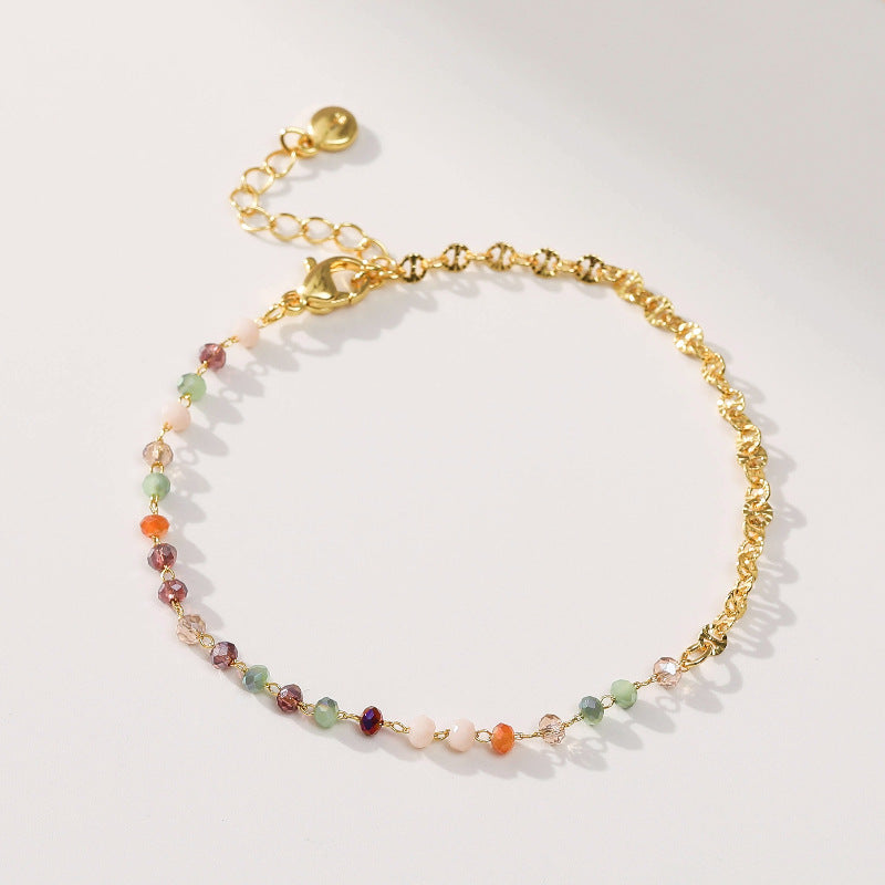 Sisslia New Style Delicate Small Cuff Chain Jewelry Brass 18K Gold Elegance Charm Luxury Zircon Crystal Bracelet For Women