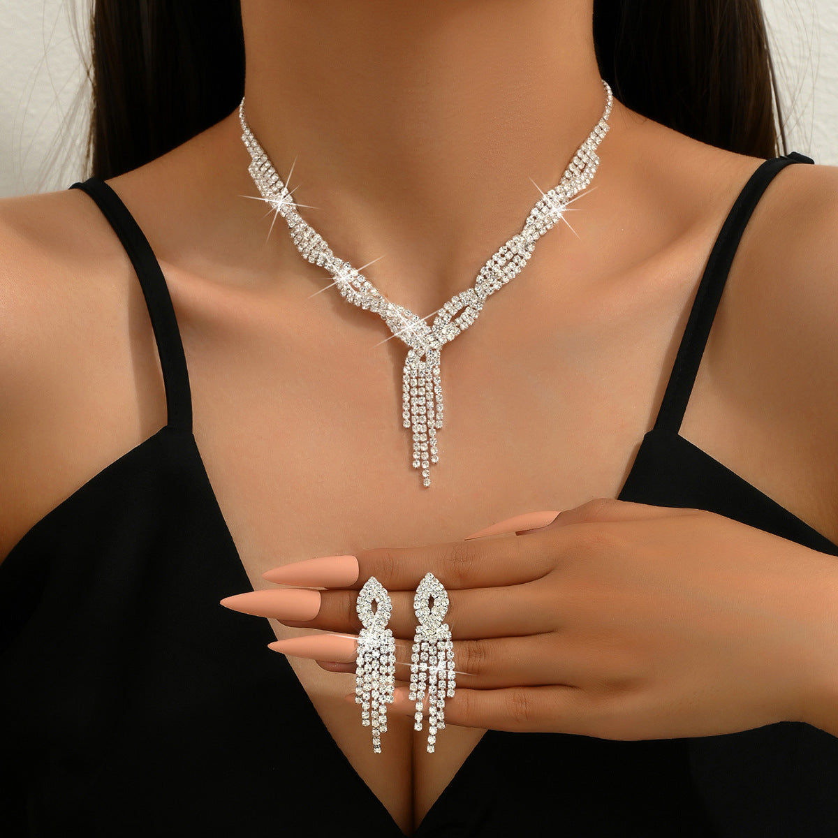 SISSLIA Wholesale Bridal Necklace And Earrings Set Wedding Jewelry Sets For Brides Necklaces For Women Customized Necklace
