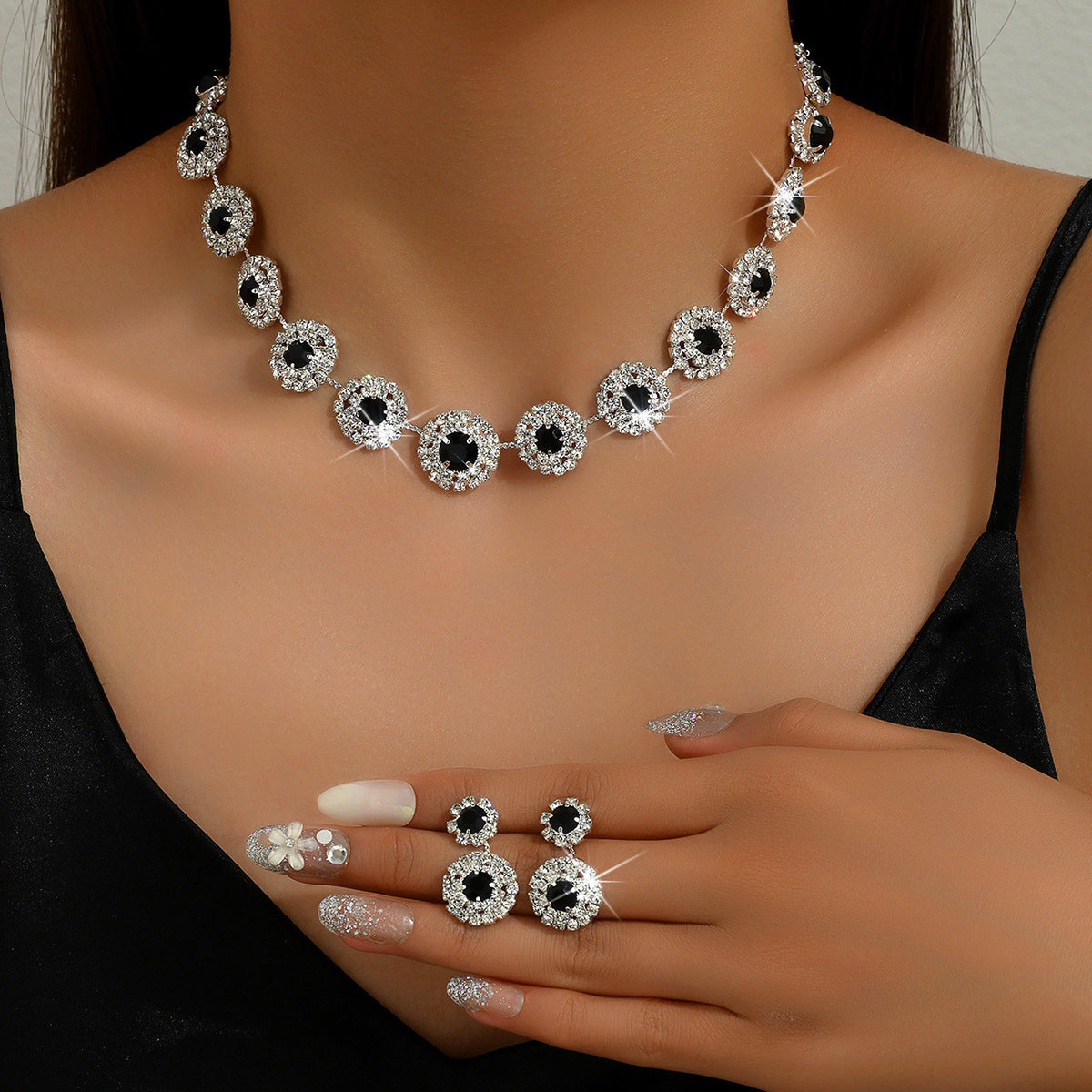 SISSLIA Wholesale Bridal Necklace Earring Set For Bride Wedding Wedding Jewelry Sets For Brides Fashion Jewelry Necklace
