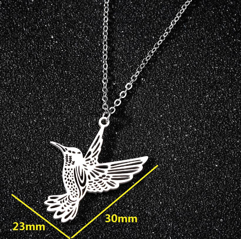 SISSLIA Wholesale Custom 18K Gold Sliver Plated Stainless Steel Necklace Tendy Geometric Bird Pendant Necklace For Women