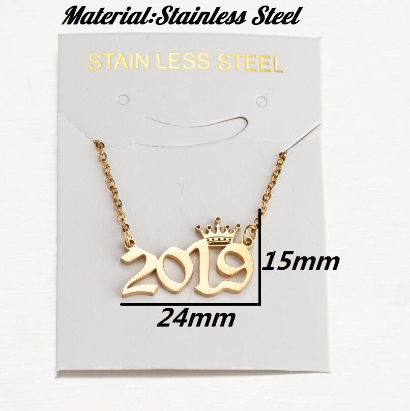 SISSLIA Wholesale 316 Stainless Steel Necklace Birthday Number Pendant Necklace For Women