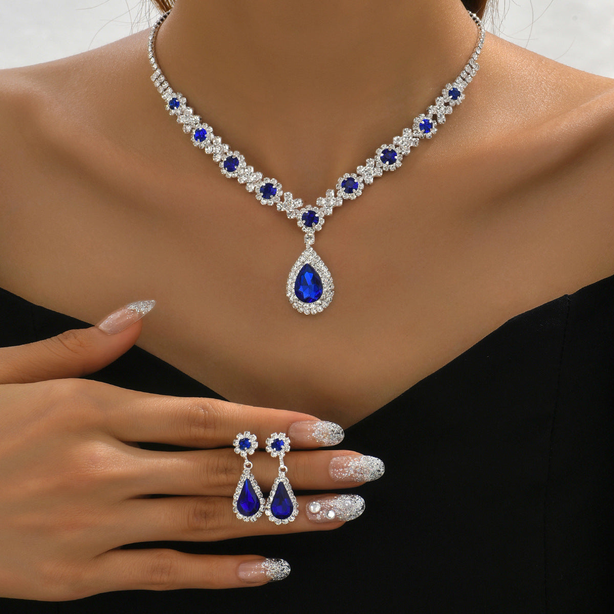 SISSLIA Wholesale Bridal Necklace And Earrings Set Wedding Jewelry Sets For Brides Necklaces For Women Fine Jewelry Necklace