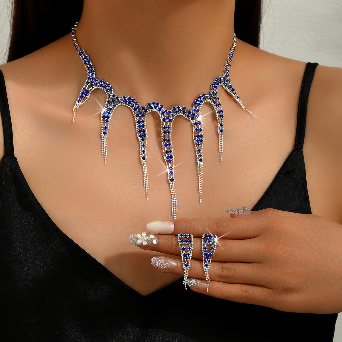 SISSLIA Wholesale Bridal Necklace And Earrings Set Wedding Jewelry Sets For Brides Fashion Jewelry Necklaces For Women
