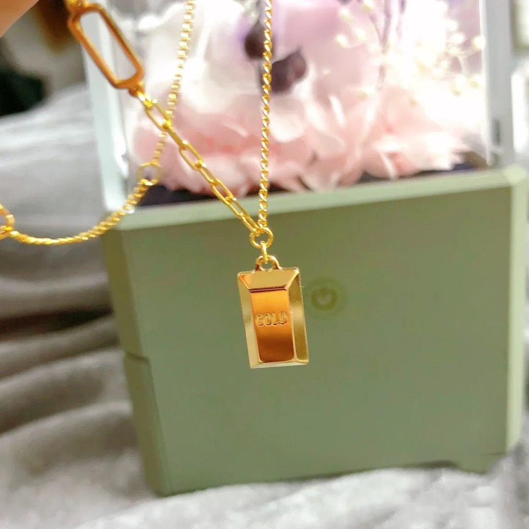Alphabet Cubic Stainless Steel Necklace