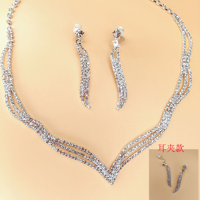 SISSLIA Wholesale Bridal Necklace And Earrings Set Wedding Jewelry Sets For Brides Necklaces For Women