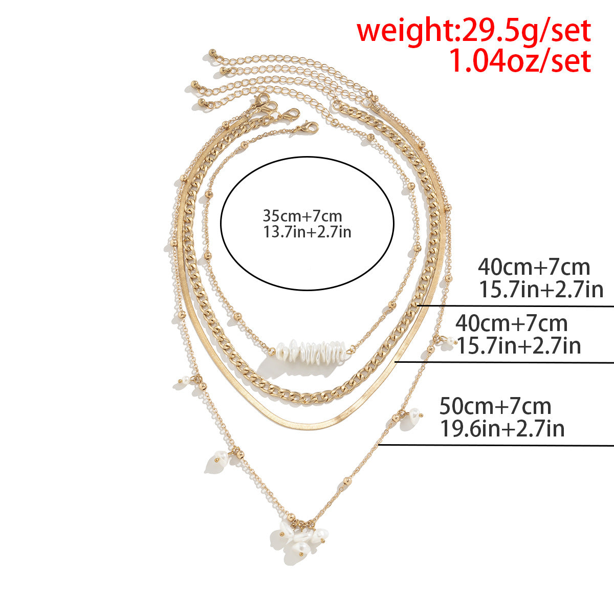 Gold Necklace Multi-layer Ocean Style