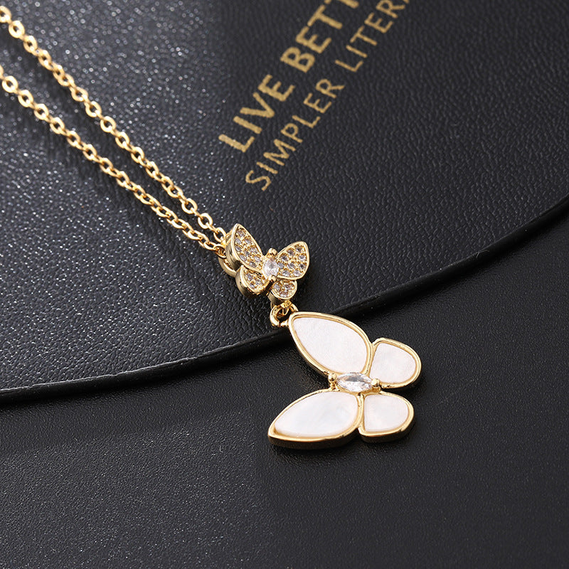 Zircon Butterfly Pendant  Charms Jewelry