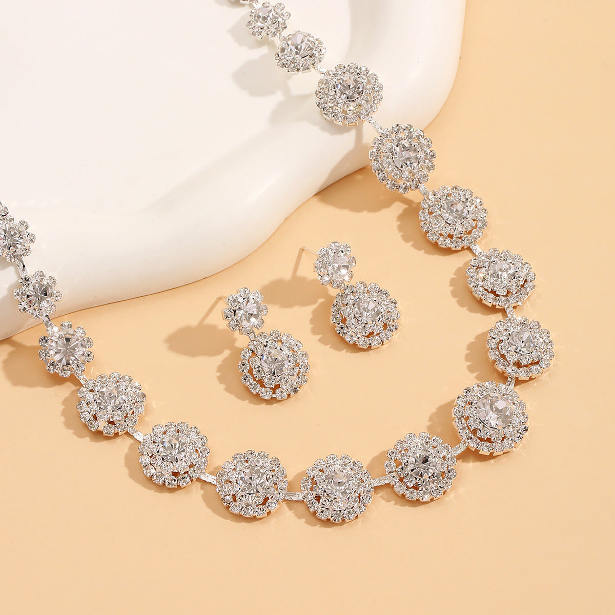 SISSLIA Wholesale Bridal Necklace Earring Set For Bride Wedding Wedding Jewelry Sets For Brides Fashion Jewelry Necklace