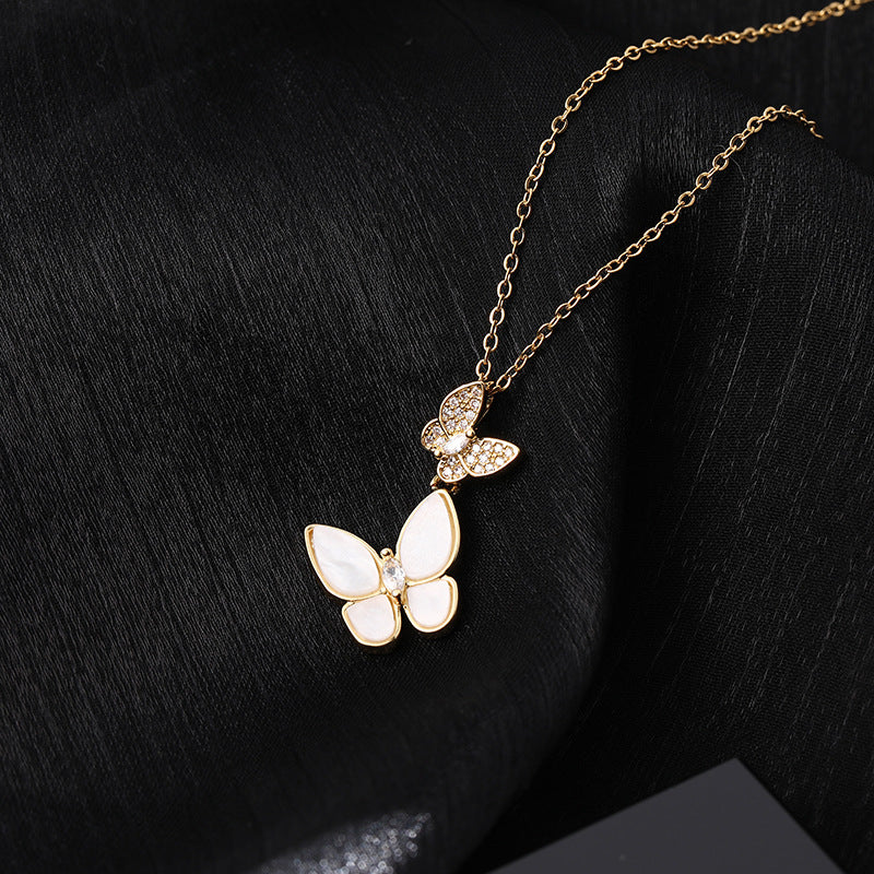 Zircon Butterfly Pendant  Charms Jewelry