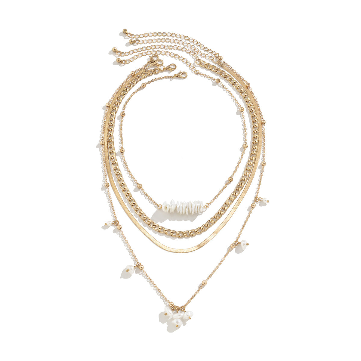 Gold Necklace Multi-layer Ocean Style