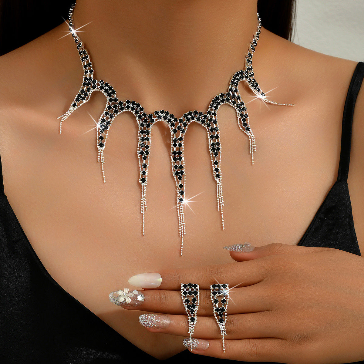 SISSLIA Wholesale Bridal Necklace And Earrings Set Wedding Jewelry Sets For Brides Fashion Jewelry Necklaces For Women