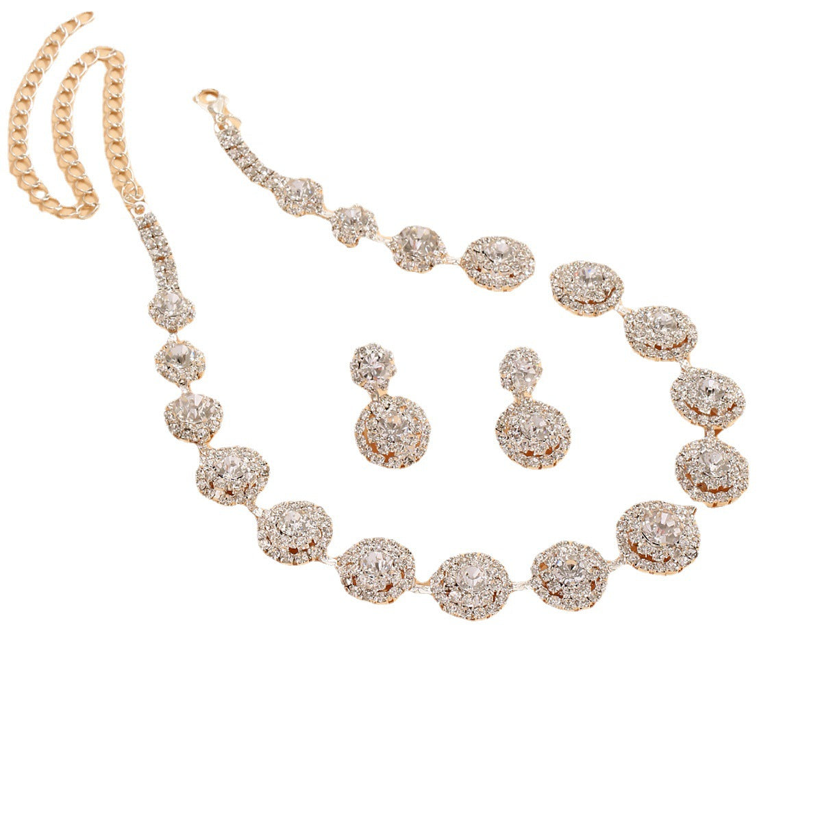 SISSLIA Wholesale Bridal Necklace Earring Set For Bride Wedding Wedding Jewelry Sets For Brides Fashion Jewelry Necklace