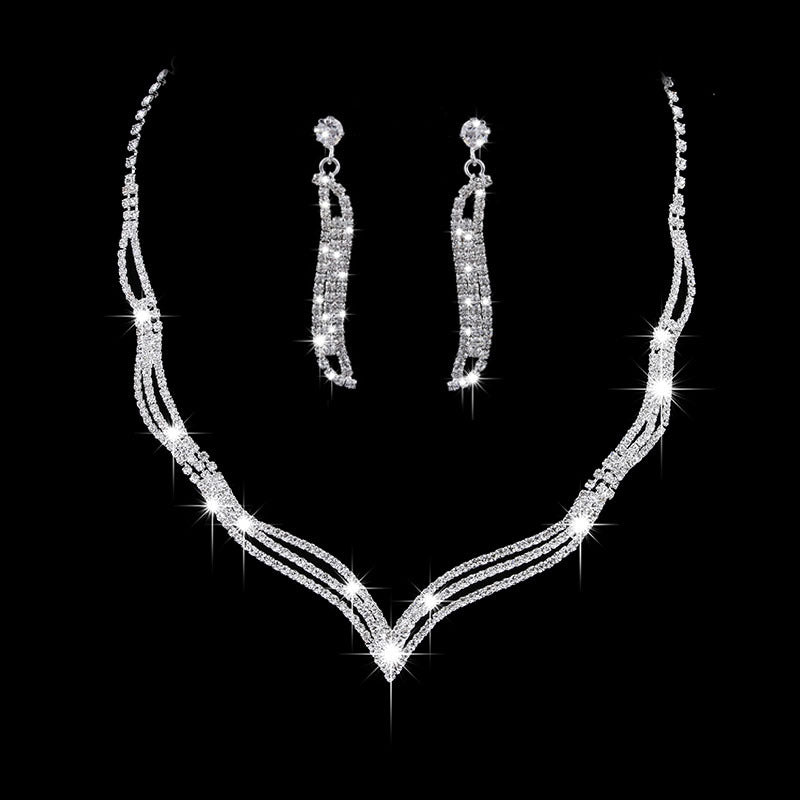 SISSLIA Wholesale Bridal Necklace And Earrings Set Wedding Jewelry Sets For Brides Necklaces For Women