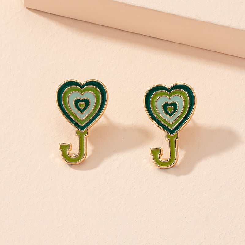 Cute Heart Letter Stud Earrings