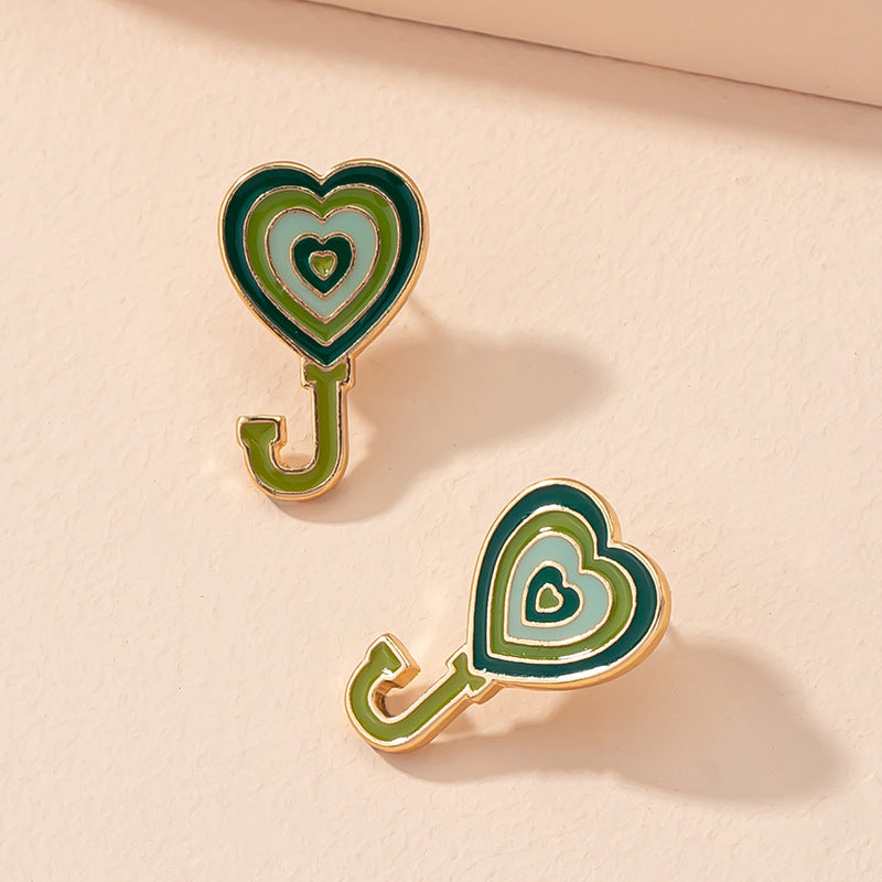 Cute Heart Letter Stud Earrings
