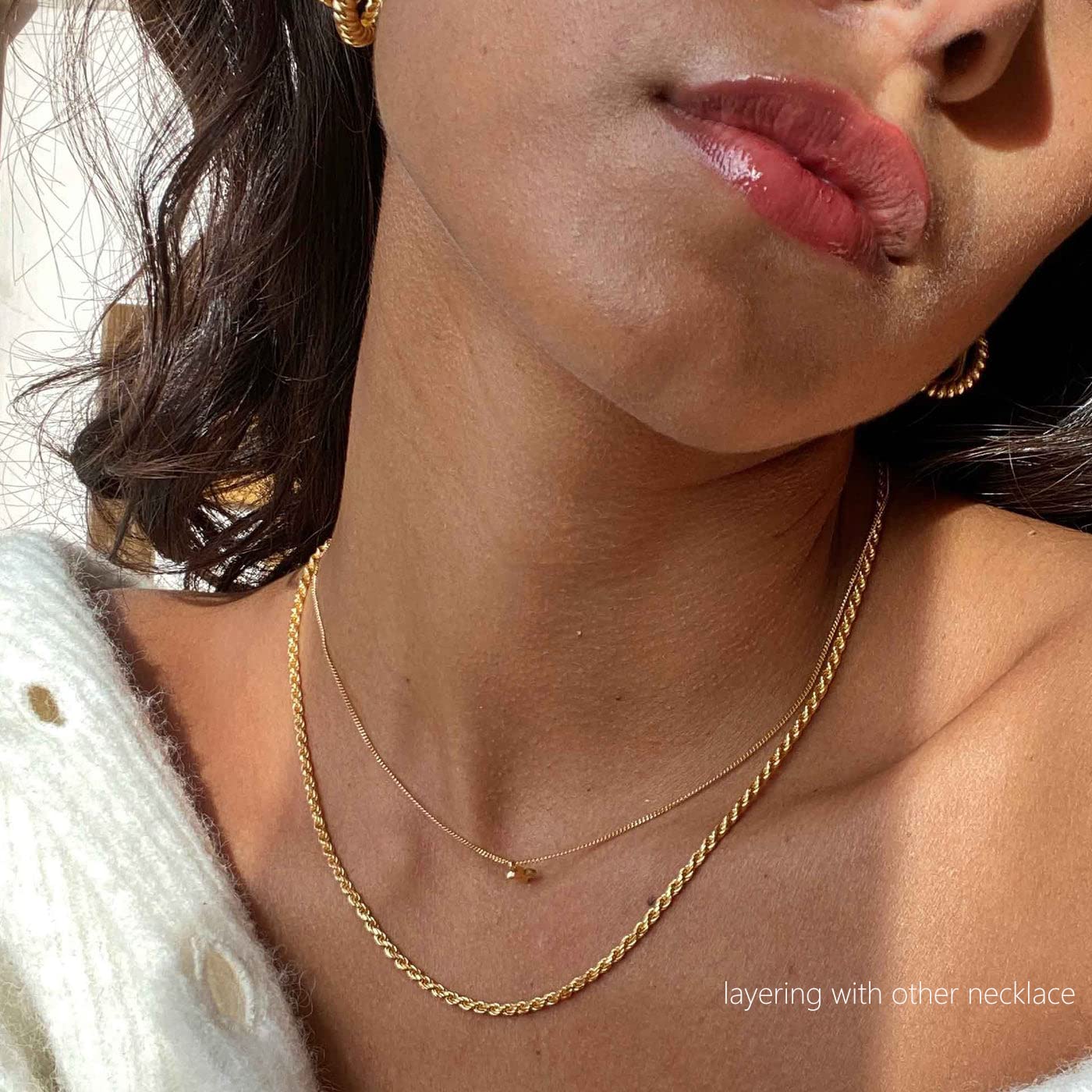 SISSLIA Stainless Steel Multi Layer 14K Gold Necklace for Women Vintage INS Style Sweater Chain Jewelry Wholesale